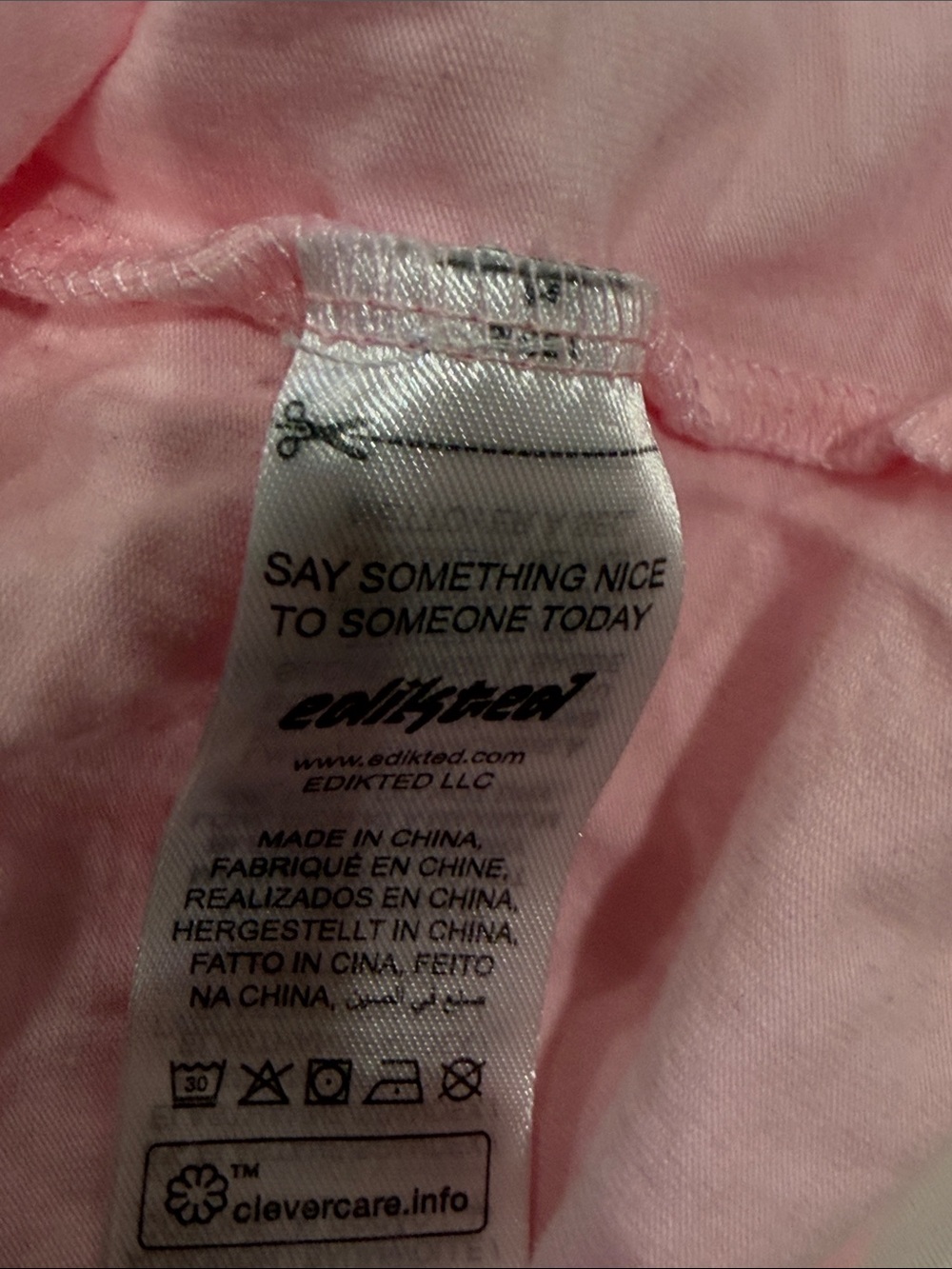 Edikted Pink Italy Graphic Spaghetti-Strap Tank with Navy Trim - Picture 4 of 5